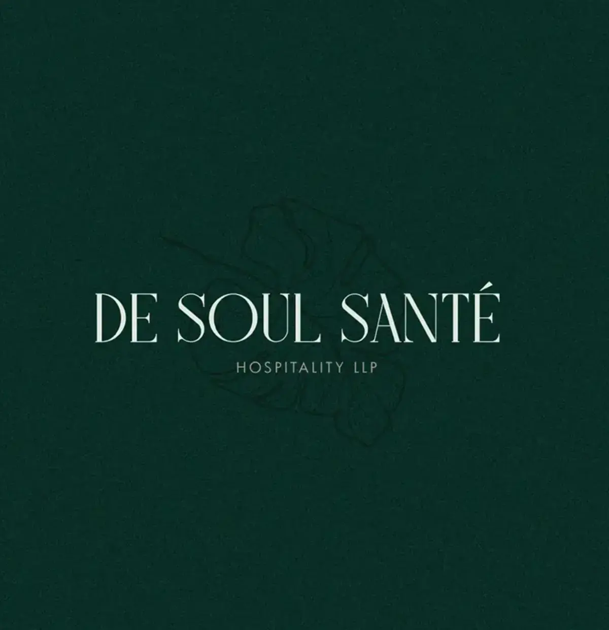De Soul Santé wordmark and botanical emblem on a deep green surface