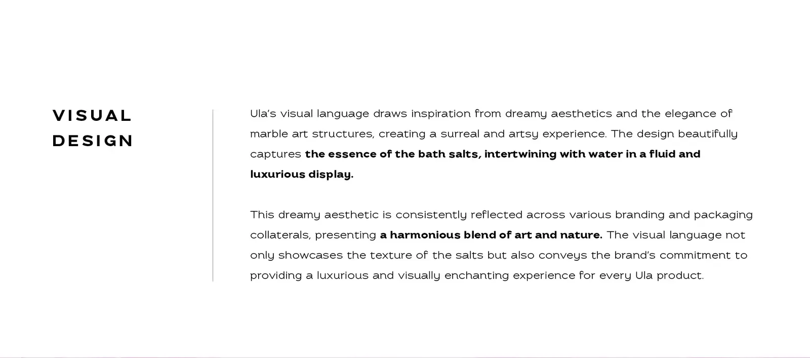 ULA visual-design board explaining the fluid, dreamlike art direction