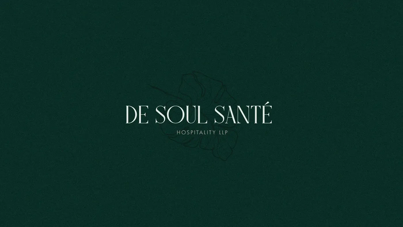De Soul Santé wordmark and botanical emblem on a deep green surface